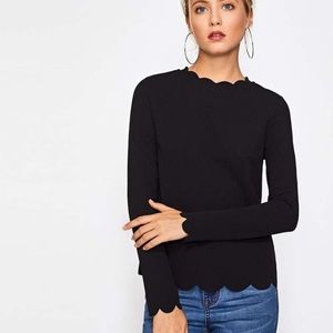 Black crew neck top